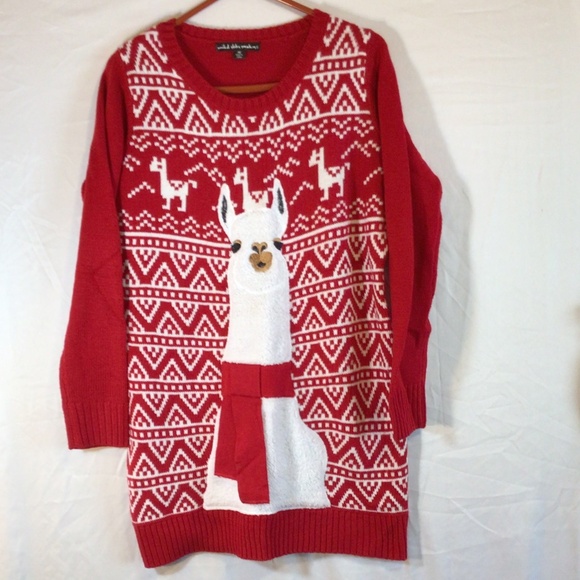 United States Christmas sweater dress tunic women’s size medium holiday festive - Picture 1 of 9